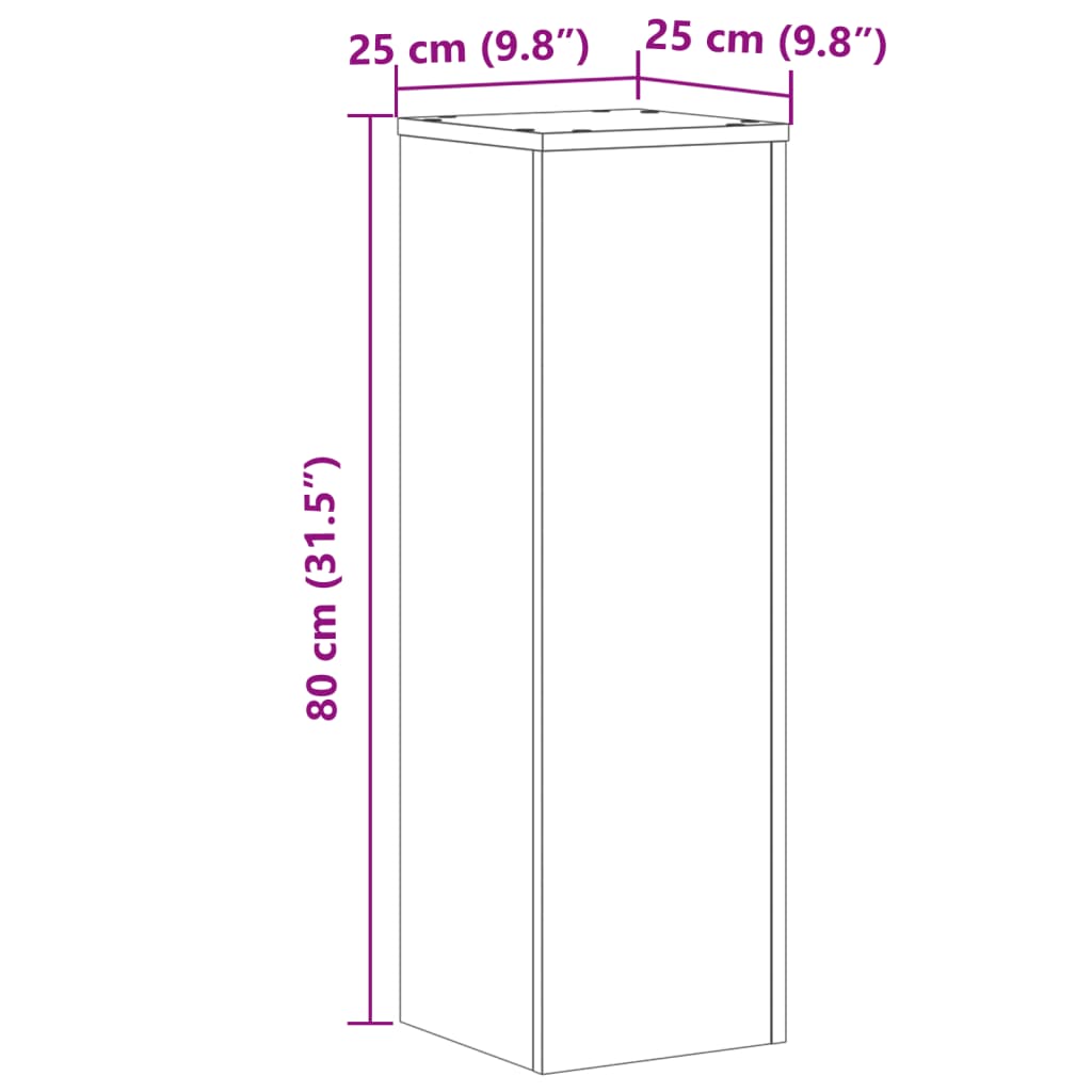 vidaXL 2 db barna tölgy szerelt fa növénytartó állvány 25 x 25 x 80 cm