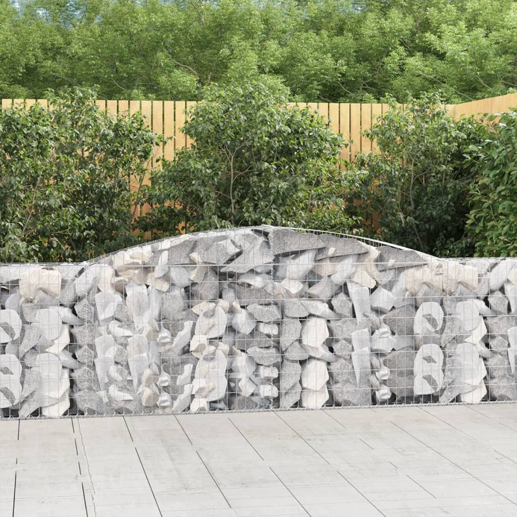 vidaXL 25 db íves horganyzott vas gabion kosár 400x30x80/100 cm