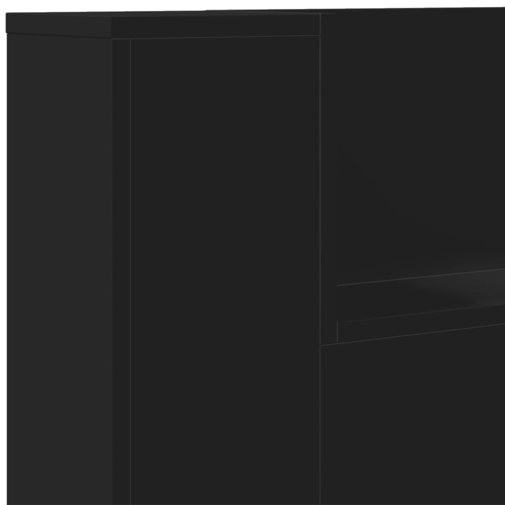 vidaXL fekete áthidalószekrény LED-világítással 160 x 16,5 x 103,5 cm