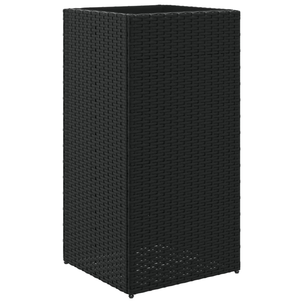 vidaXL 2 db fekete polyrattan kerti ültetőláda 40x40x80 cm