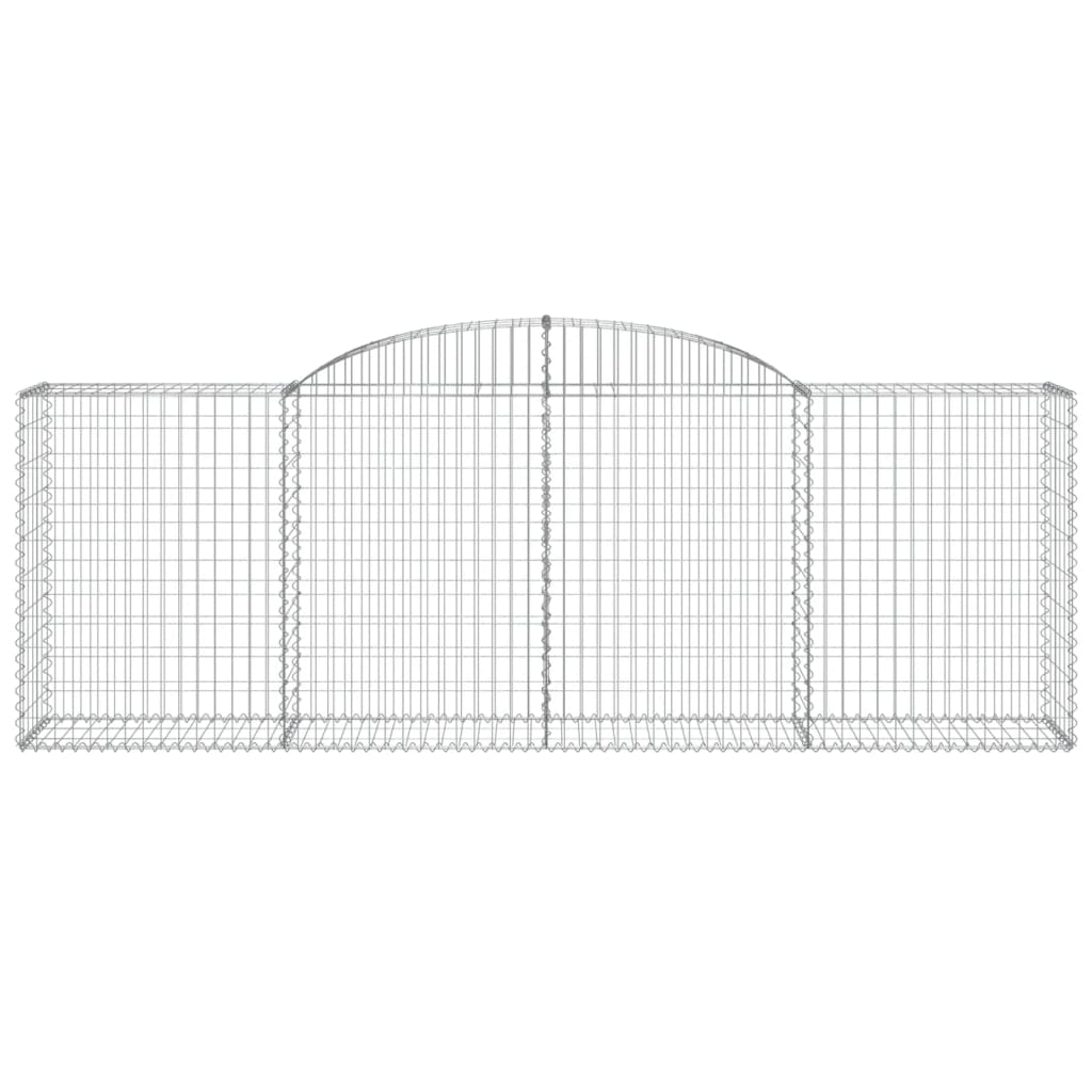 vidaXL 7 db íves horganyzott vas gabion kosár 300 x 50 x 100/120 cm