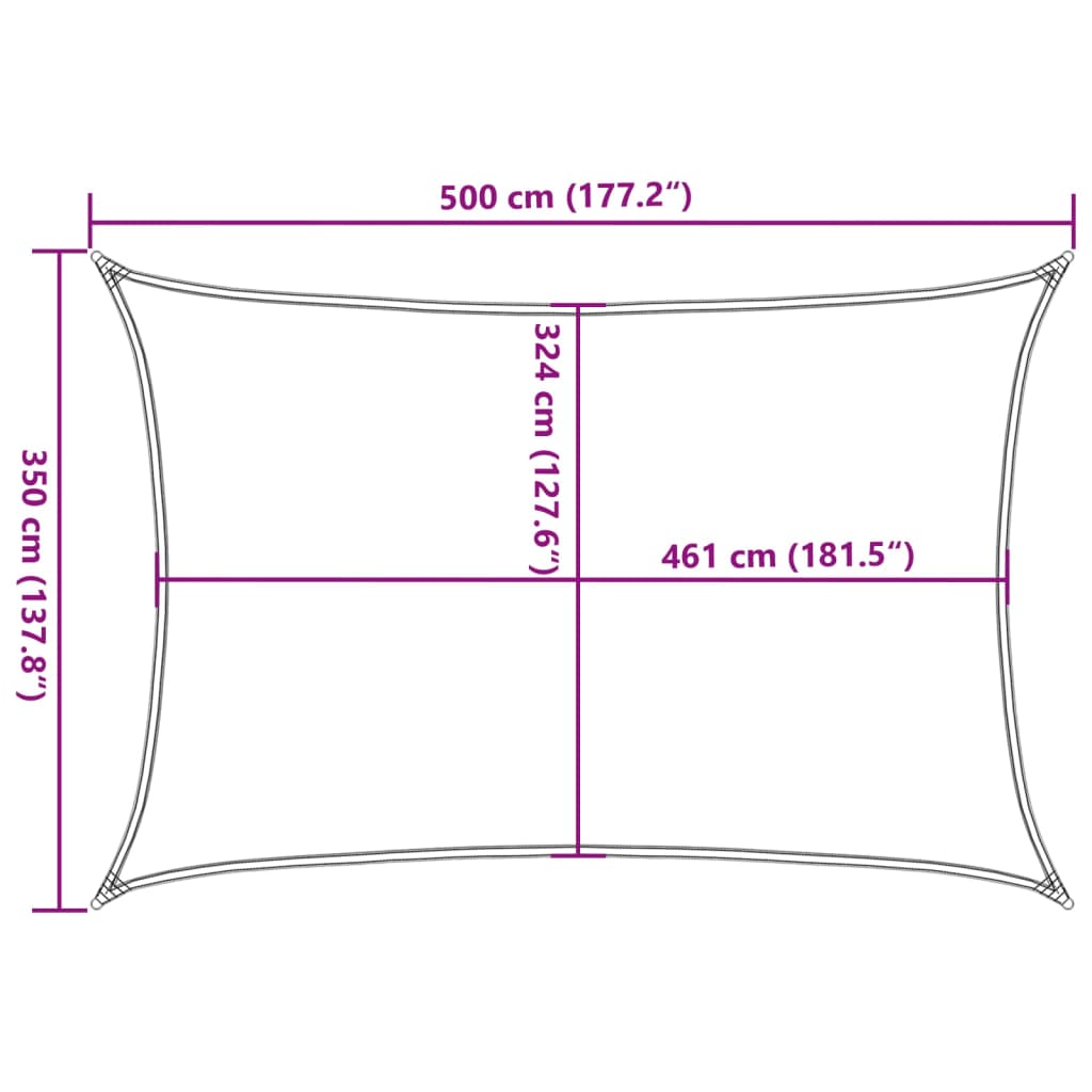 vidaXL homokszínű 100% oxford szövet napvitorla 5x3,5 m