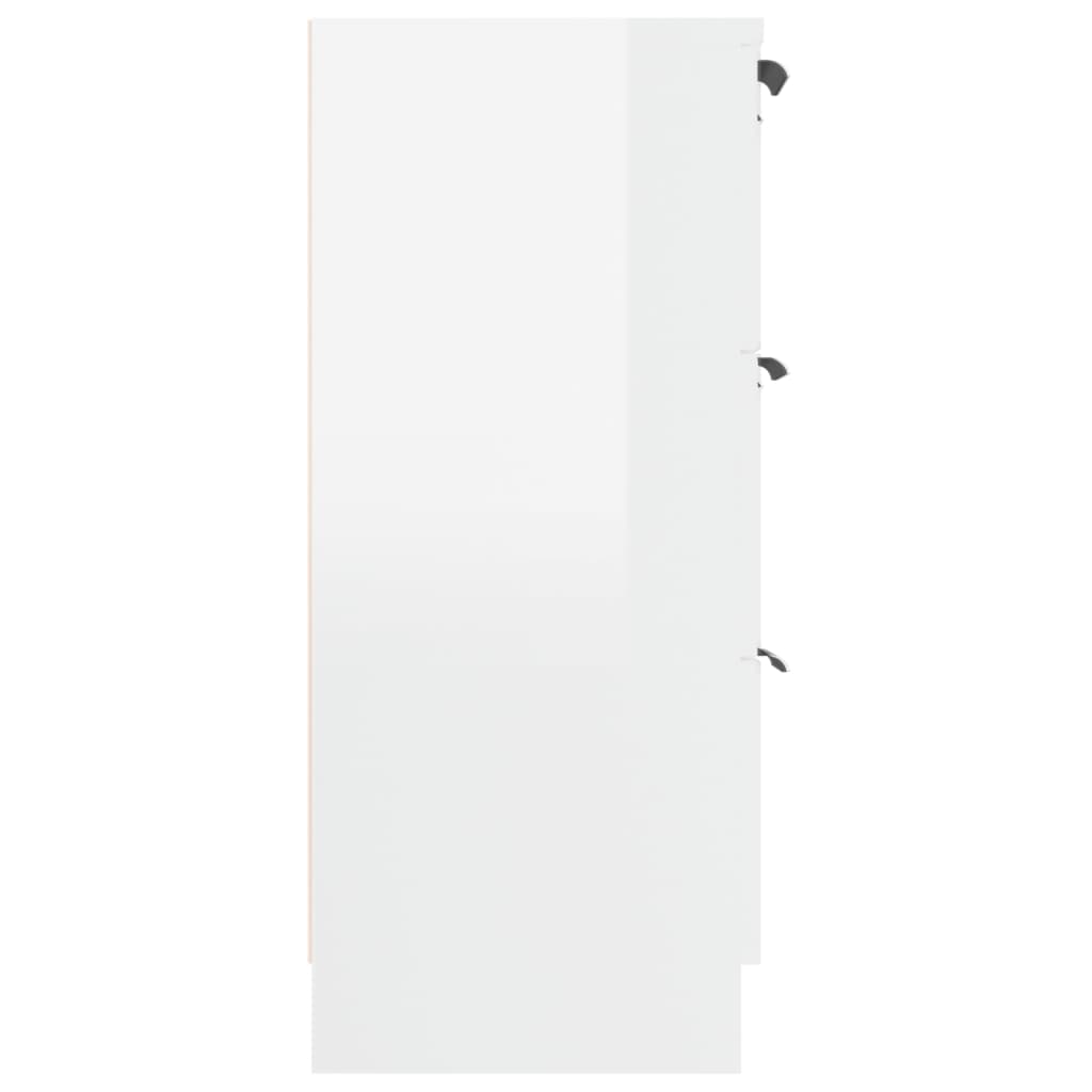 vidaXL magasfényű fehér szerelt fa tálalóasztal 60 x 30 x 70 cm