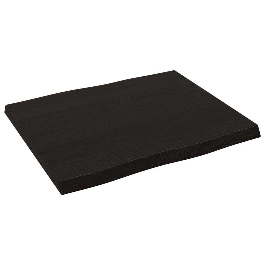 vidaXL sötétbarna kezelt tömör asztallap 60x50x(2-4) cm