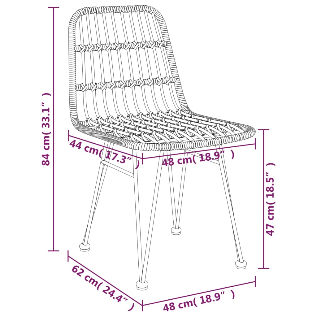 vidaXL 5 részes polyrattan kerti étkezőgarnitúra