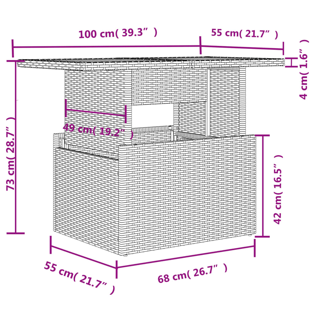 vidaXL 6 részes világosszürke polyrattan kerti ülőgarnitúra párnákkal