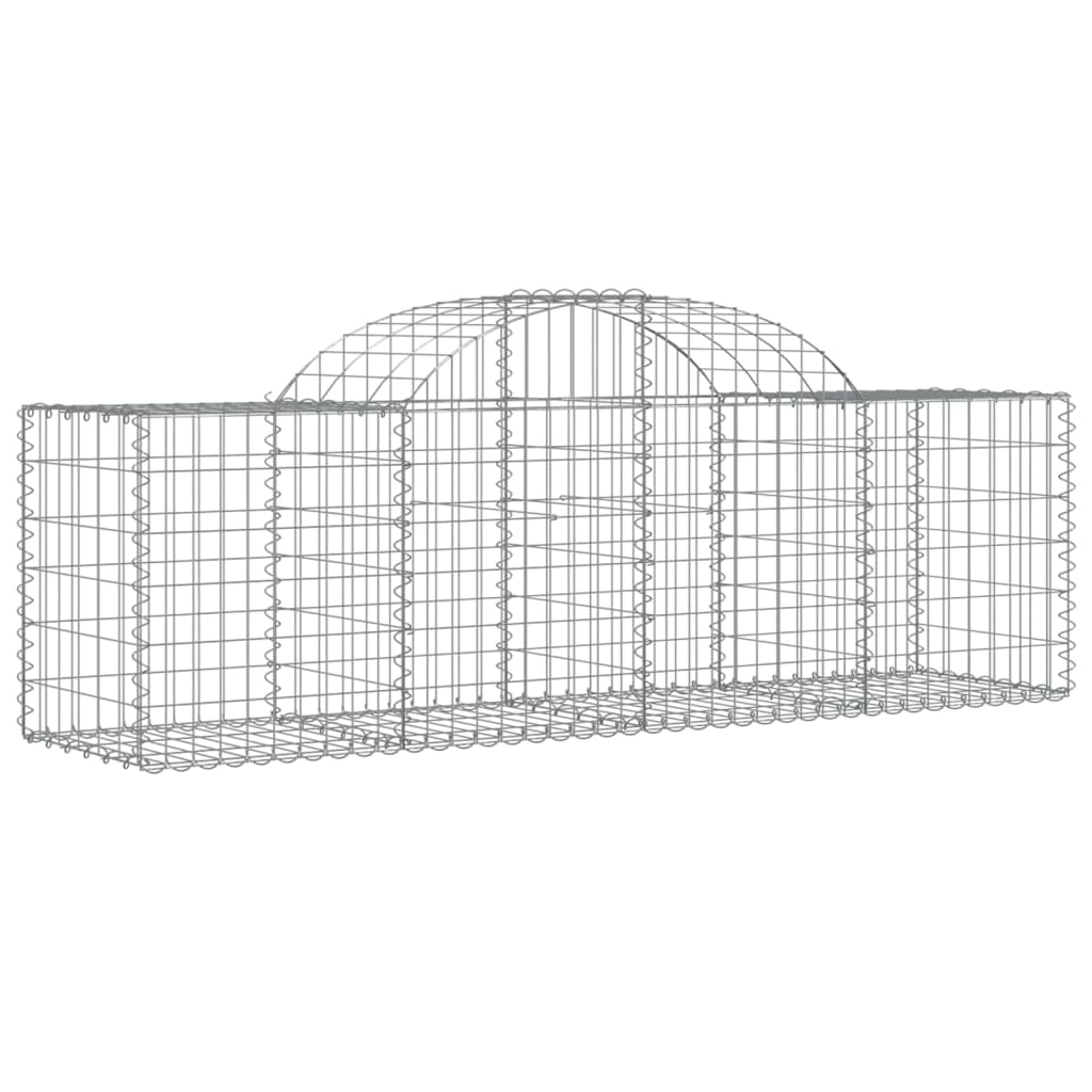 vidaXL 5 db íves horganyzott vas gabion kosár 200x50x60/80 cm