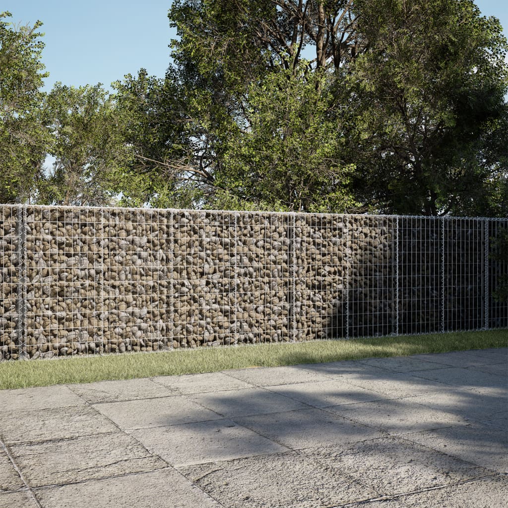 vidaXL horganyzott vas gabion kosár fedéllel 1200 x 100 x 100 cm