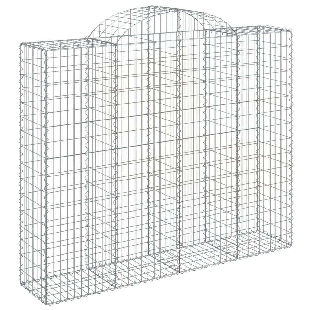 vidaXL 14 db íves horganyzott vas gabion kosár 200x50x160/180 cm