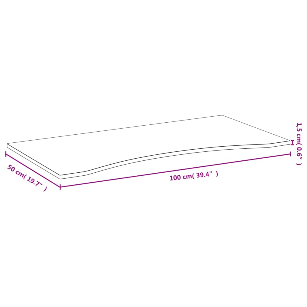 vidaXL bambusz asztallap 100x50x1,5 cm