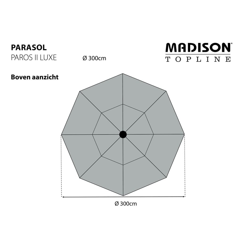 Madison Paros II Luxe ekrü napernyő 300 cm