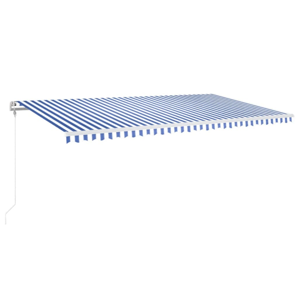 vidaXL kék/fehér automata szélérzékelős és LED-es napellenző 600x350cm