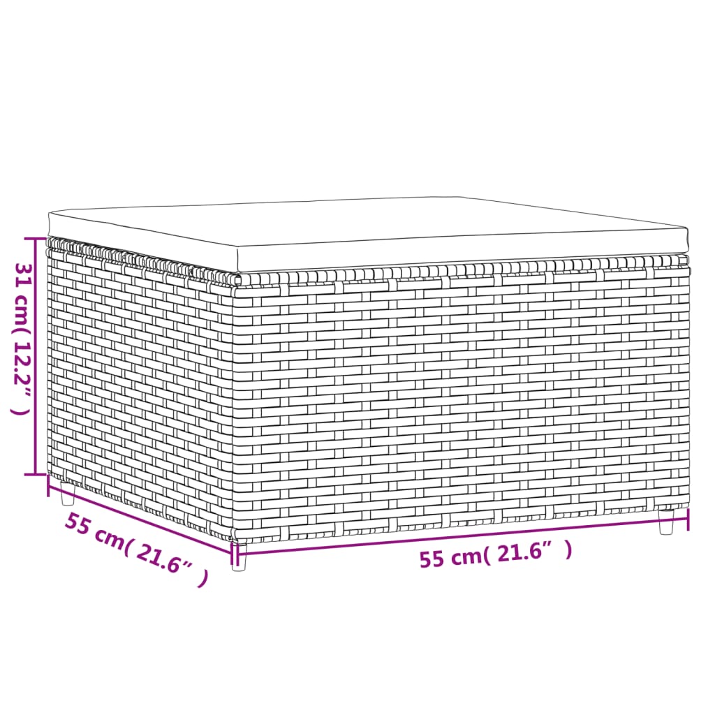 vidaXL 7 részes barna polyrattan kerti ülőgarnitúra párnákkal