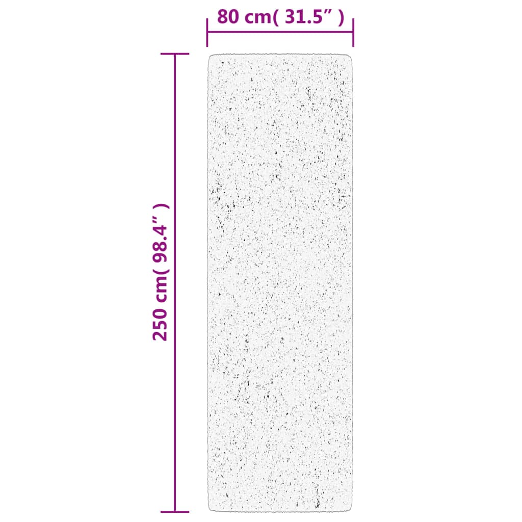 vidaXL HUARTE antracit rövid szálú puha és mosható szőnyeg 80 x 250 cm