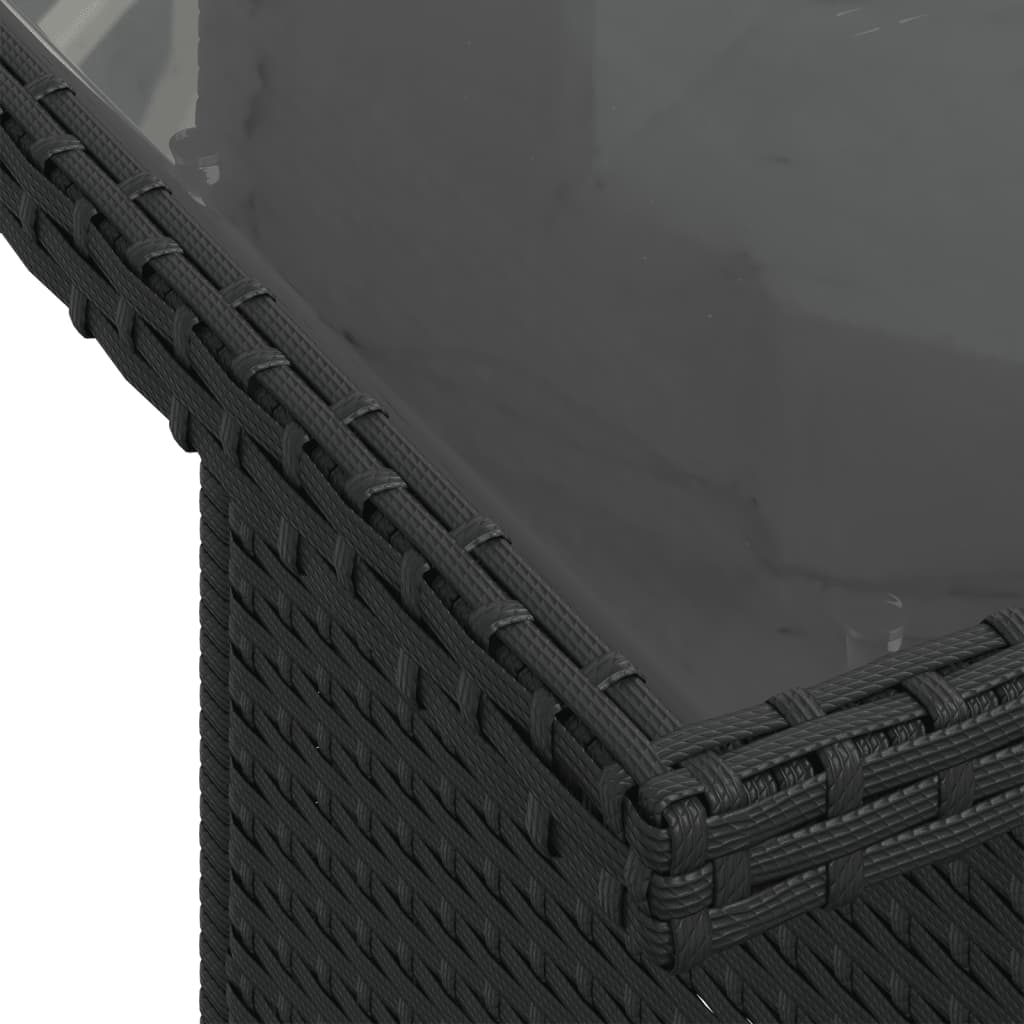 vidaXL 11 részes fekete polyrattan kerti ülőgarnitúra párnákkal