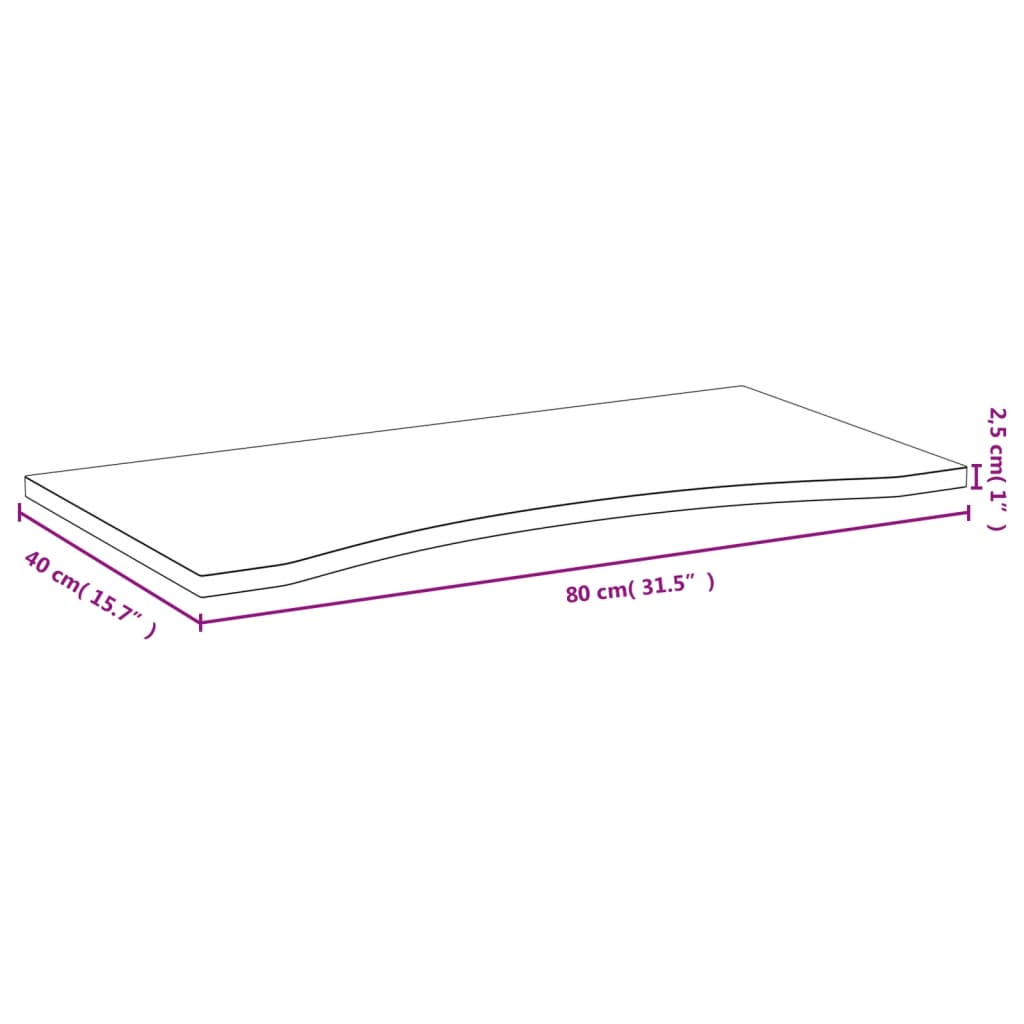 vidaXL bambusz asztallap 80x40x2,5 cm