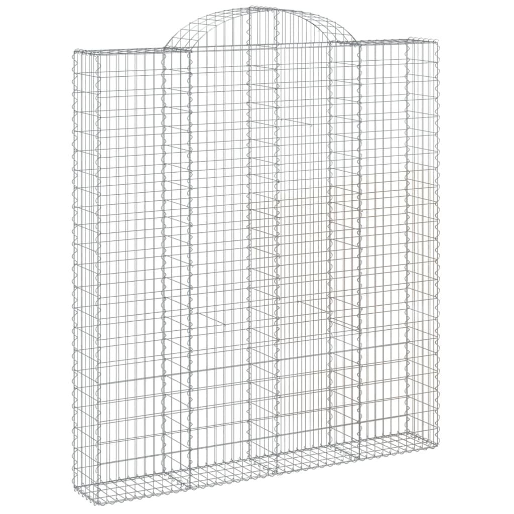 vidaXL 7 db íves horganyzott vas gabion kosár 200x30x220/240 cm