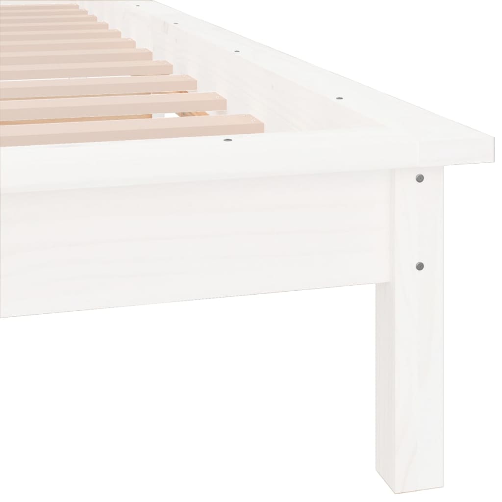 vidaXL egyszemélyes fehér tömör fa LED-es ágykeret 90 x 190 cm