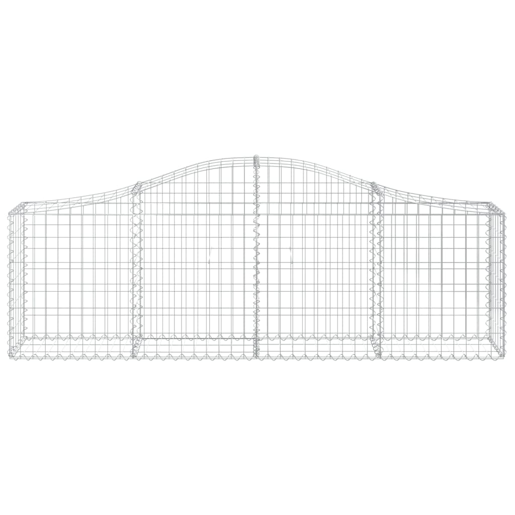 vidaXL 10 db íves horganyzott vas gabion kosár 200x30x60/80 cm