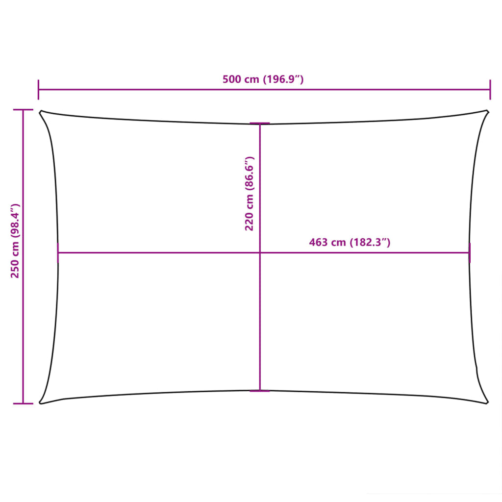 vidaXL barna téglalap alakú oxford-szövet napvitorla 2,5 x 5 m