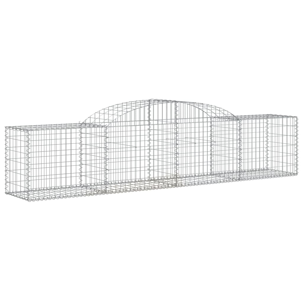 vidaXL 4 db íves horganyzott vas gabion kosár 300x50x60/80 cm