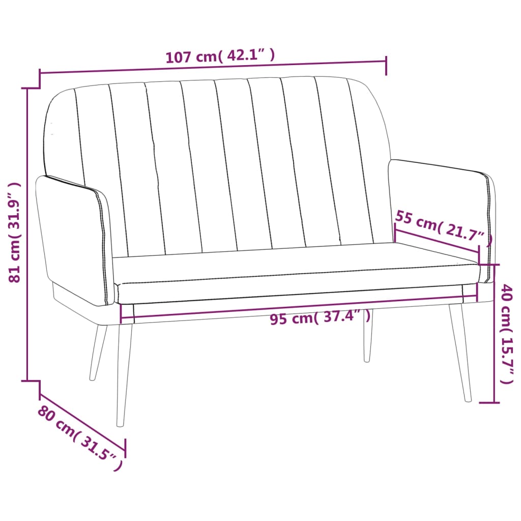 vidaXL fekete műbőr pad 107 x 80 x 81 cm