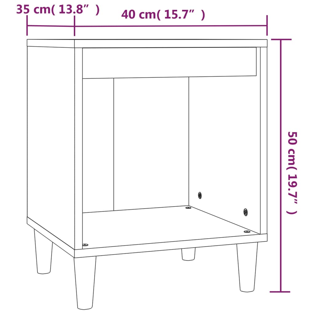 vidaXL 2 db fehér éjjeliszekrény 40 x 35 x 50 cm