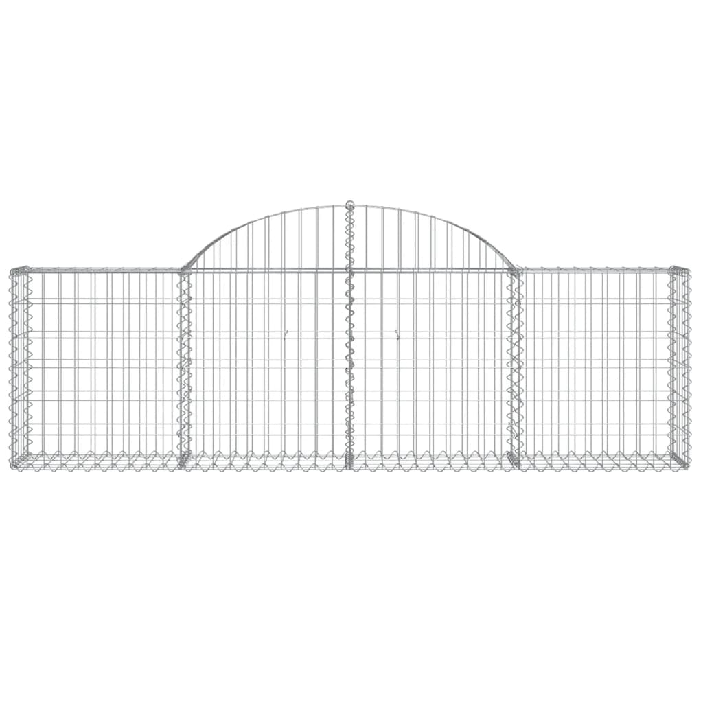 vidaXL 6 db íves horganyzott vas gabion kosár 200x30x60/80 cm