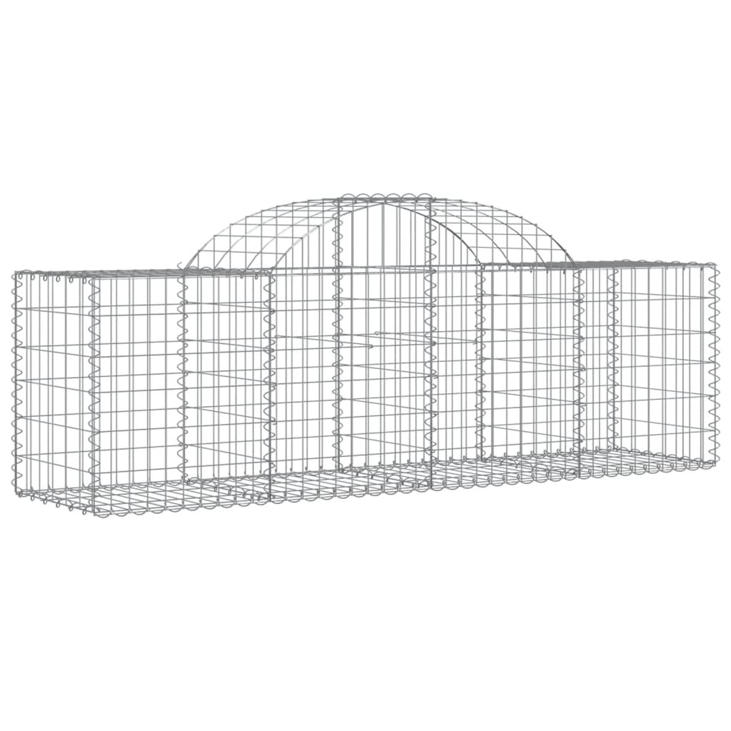 vidaXL 4 db íves horganyzott vas gabion kosár 200x50x60/80 cm