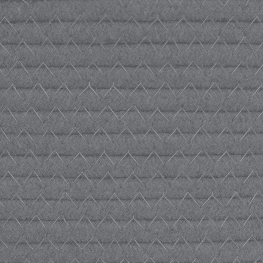 vidaXL szürke-fehér pamut tárolókosár Ø49 x 65 cm