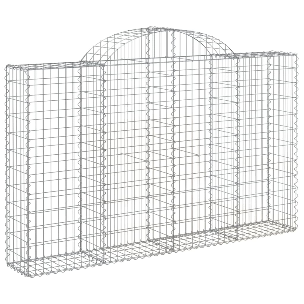 vidaXL 8 db íves horganyzott vas gabion kosár 200x30x120/140 cm