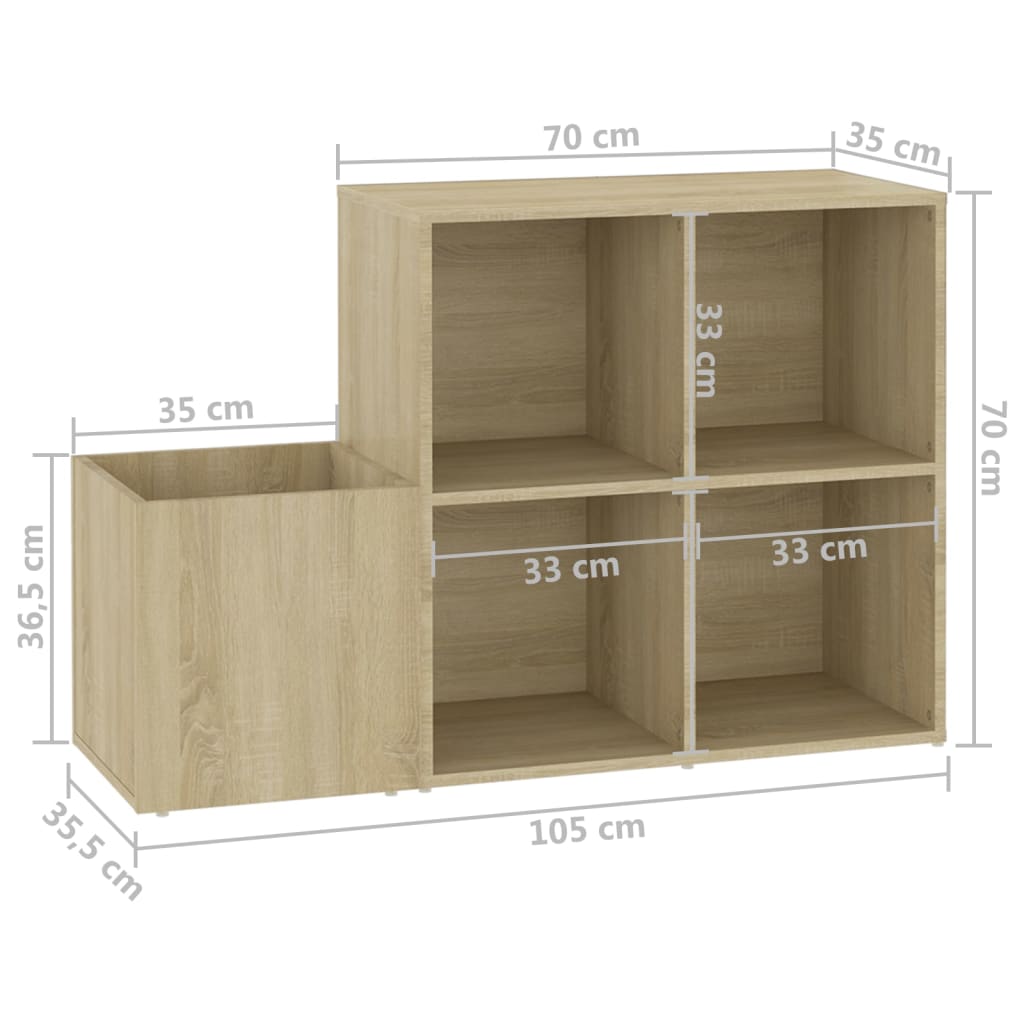 vidaXL sonoma szerelt fa előszobai cipősszekrény 105 x 35,5 x 70 cm