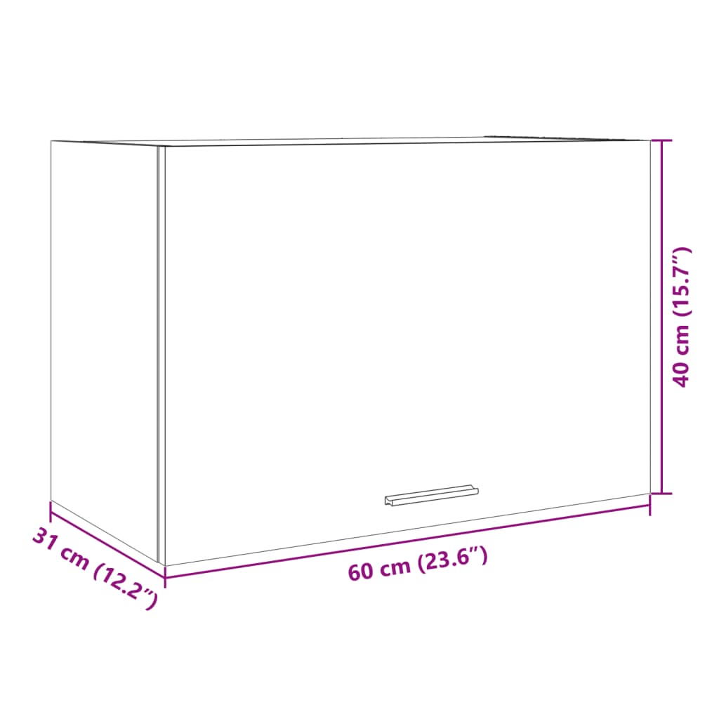 vidaXL sonoma tölgy színű forgácslap függő szekrény 60 x 31 x 40 cm