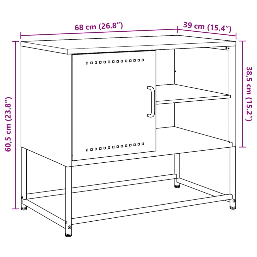 vidaXL mustársárga acél TV-szekrény 100,5x39x60,5 cm