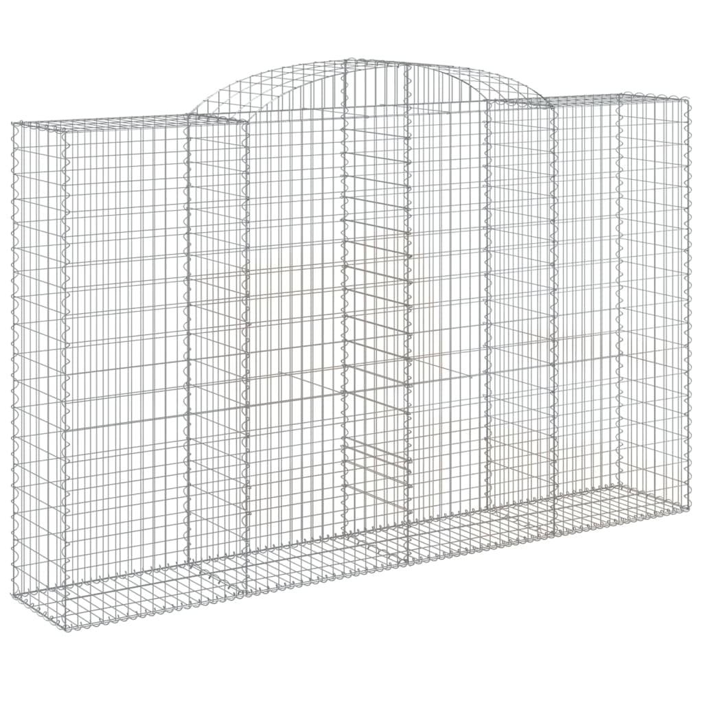 vidaXL 17 db íves horganyzott vas gabion kosár 300x50x180/200 cm