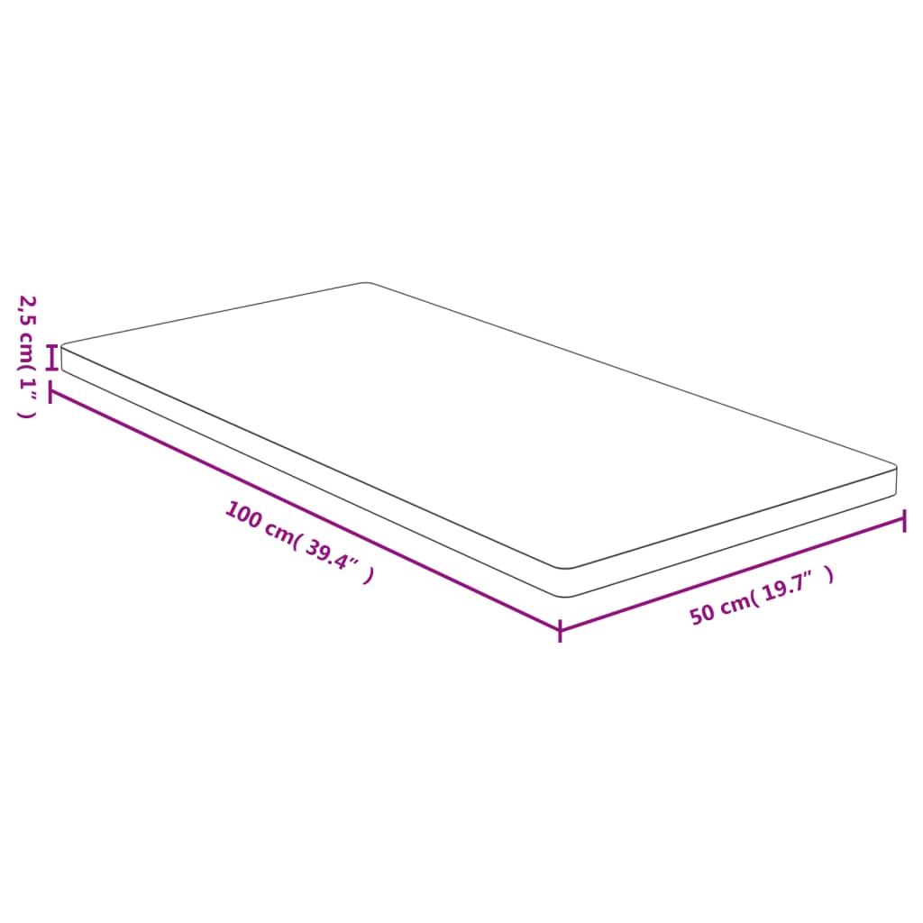 vidaXL bambusz asztallap 50 x 100 x 2,5 cm