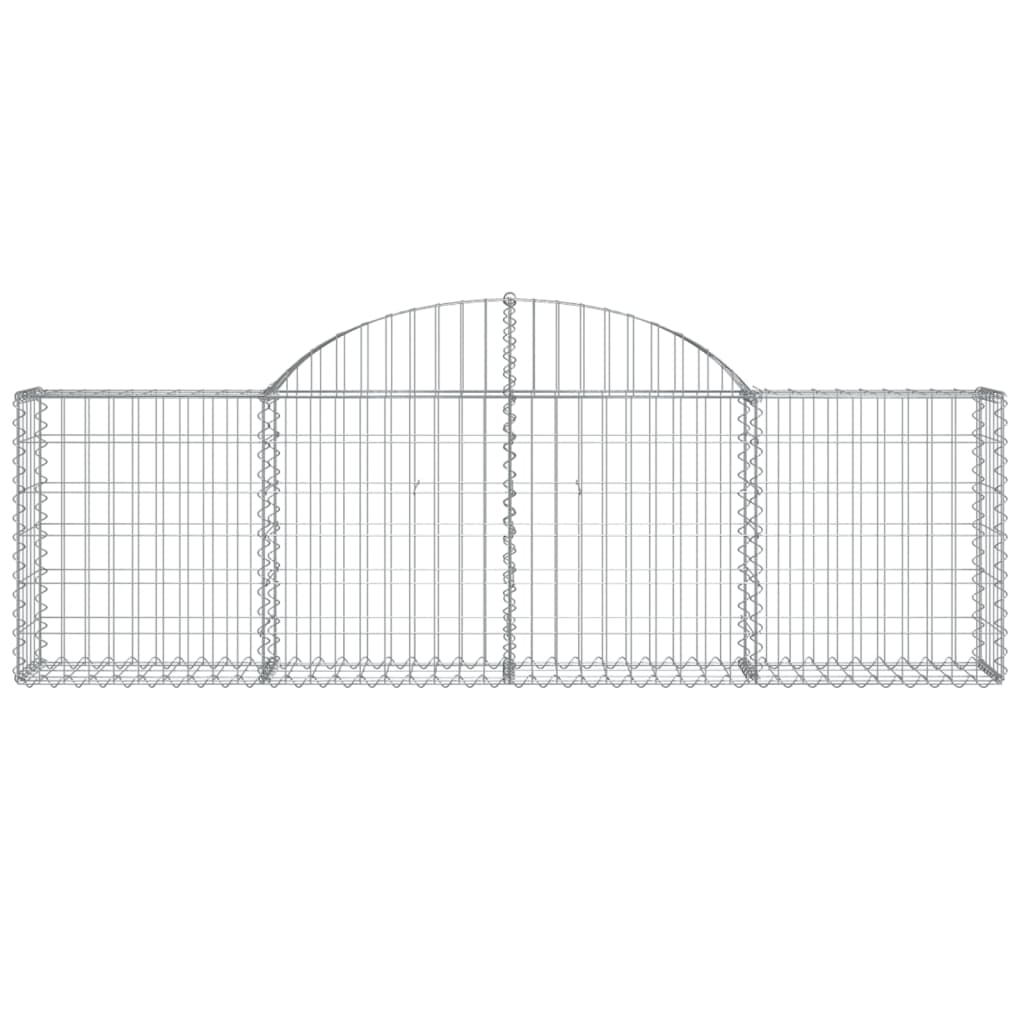 vidaXL 4 db íves horganyzott vas gabion kosár 200x30x60/80 cm