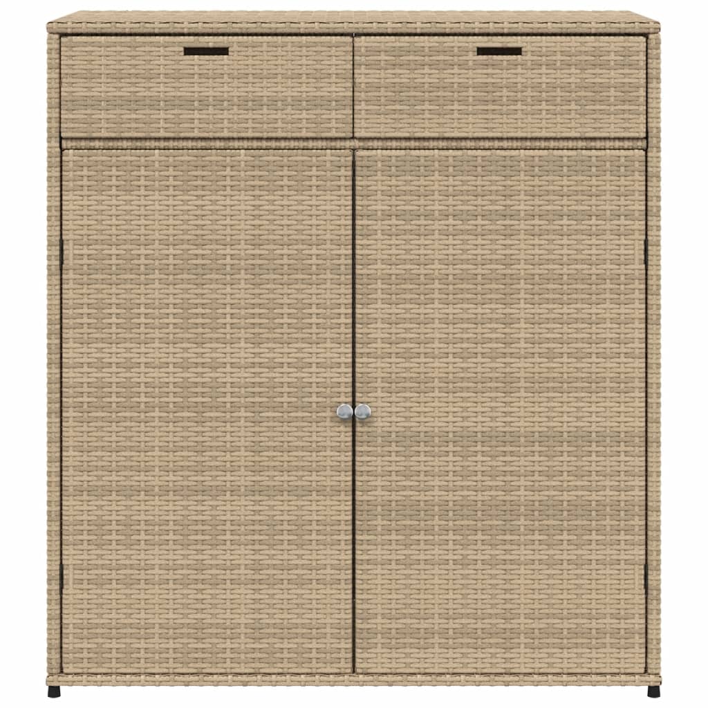 vidaXL bézs polyrattan kerti tárolószekrény 105 x 55 x 113 cm