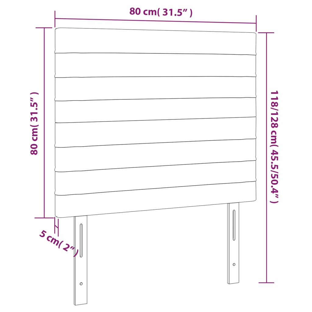 vidaXL sötétbarna szövet LED-es fejtámla 80x5x118/128 cm