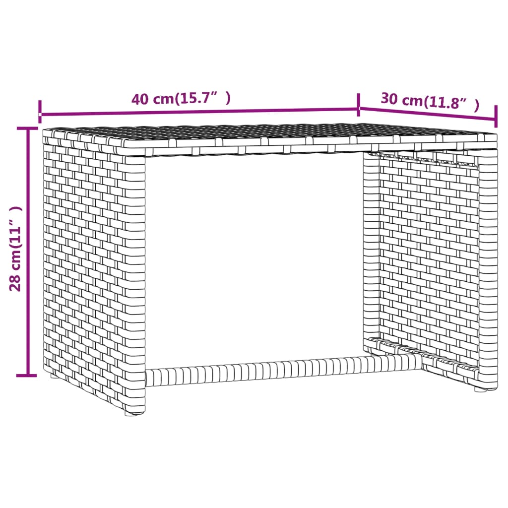 vidaXL 1 db szürke polyrattan napozóágy asztallal