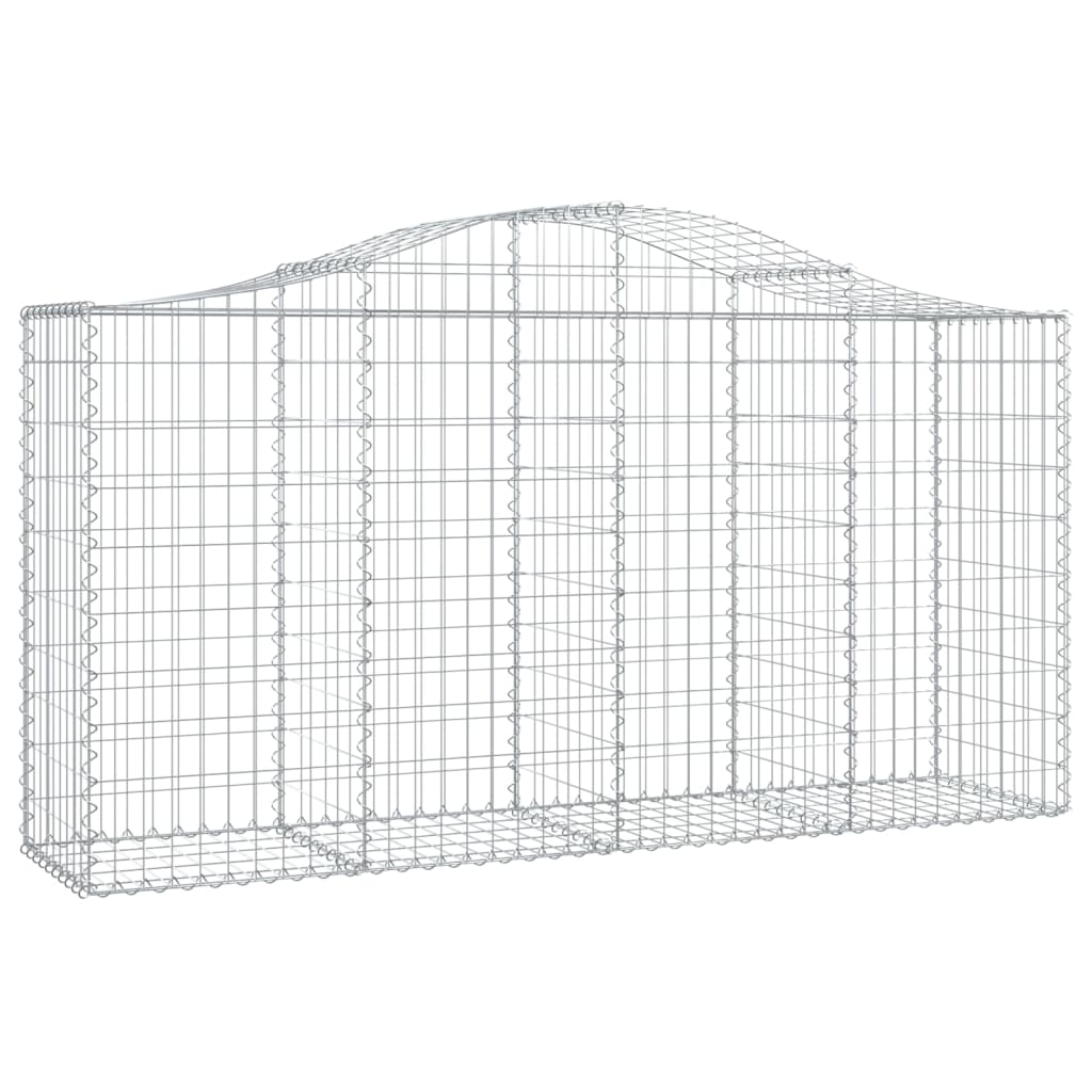 vidaXL 15 db íves horganyzott vas gabion kosár 200x50x100/120 cm