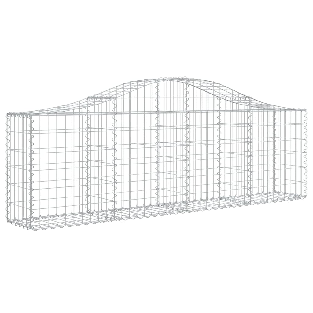 vidaXL 7 db íves horganyzott vas gabion kosár 200x30x60/80 cm