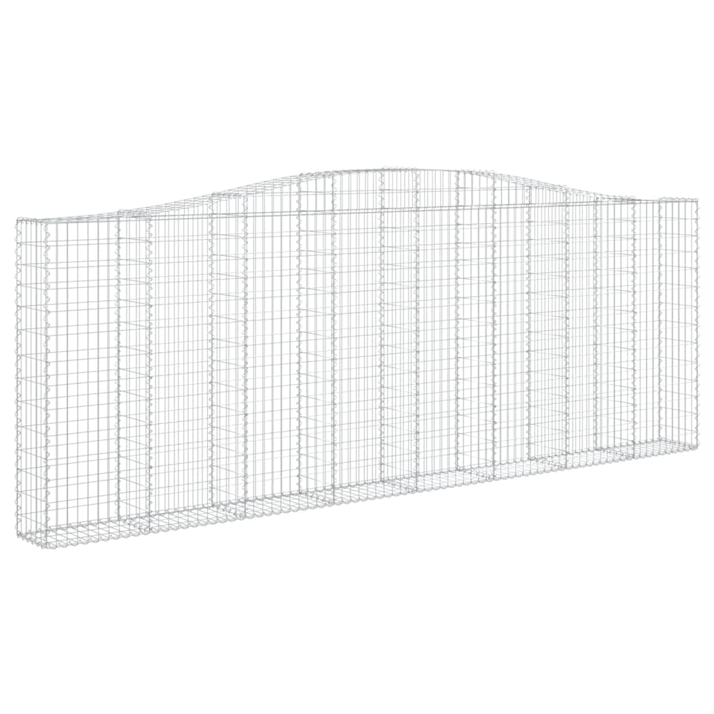 vidaXL 2 db íves horganyzott vas gabion kosár 400x30x140/160 cm