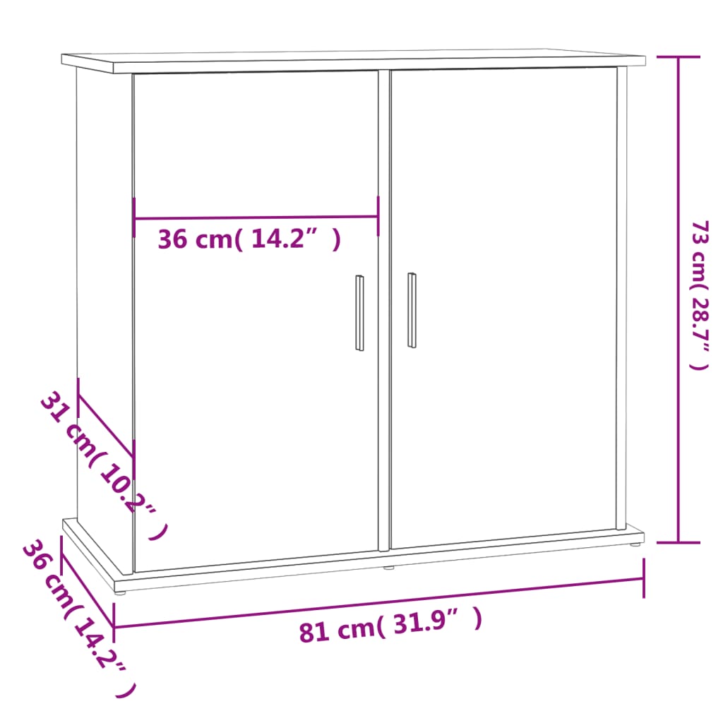 vidaXL szürke sonoma szerelt fa akváriumi állvány 81x36x73 cm