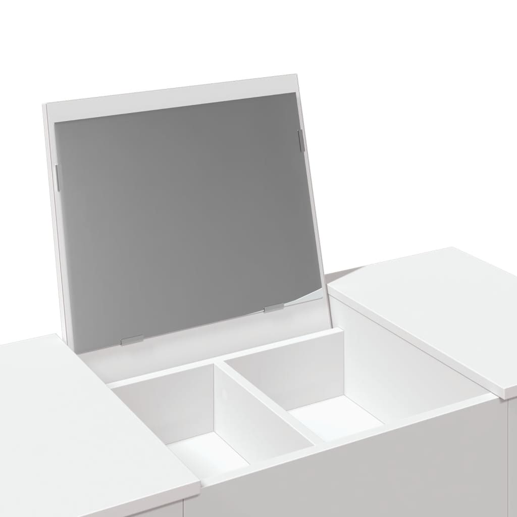vidaXL fehér fésülködőasztal tükörrel 100x45x76 cm