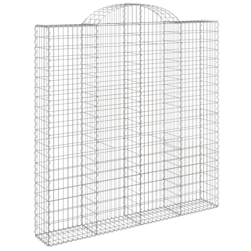 vidaXL 3 db íves horganyzott vas gabion kosár 200 x 30 x 200/220 cm