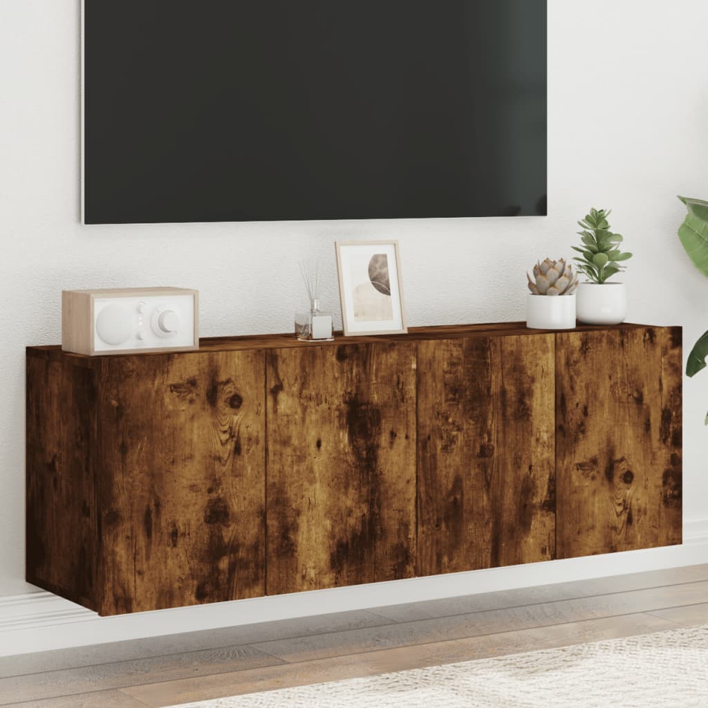 vidaXL 2 db füstös tölgy színű fali TV-szekrény 60 x 30 x 41 cm