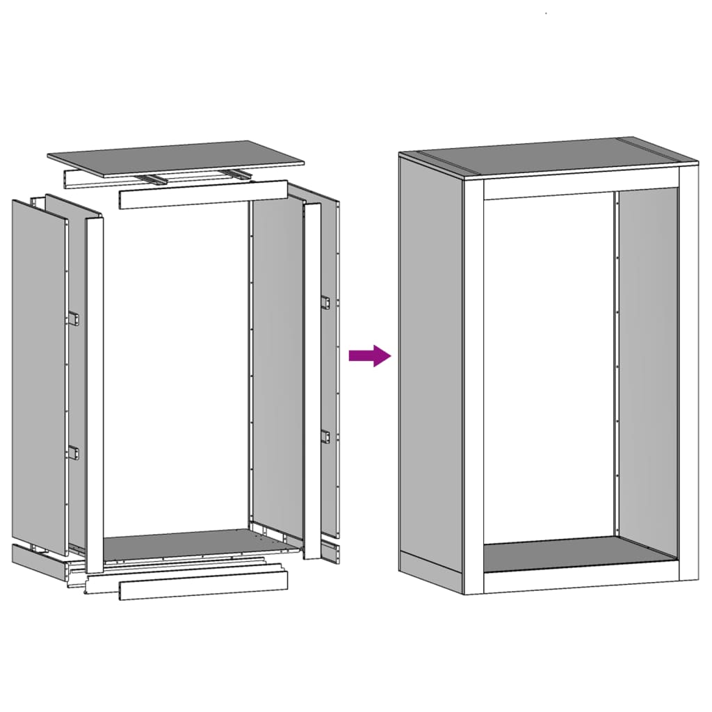 vidaXL horganyzott acél tűzifatároló 60 x 40 x 100 cm