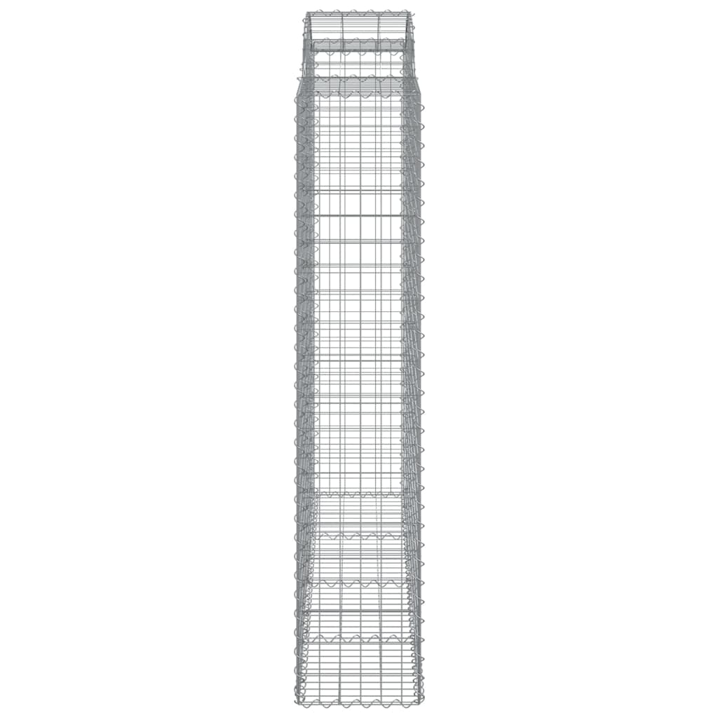 vidaXL 10 db íves horganyzott vas gabion kosár 200x50x200/220 cm