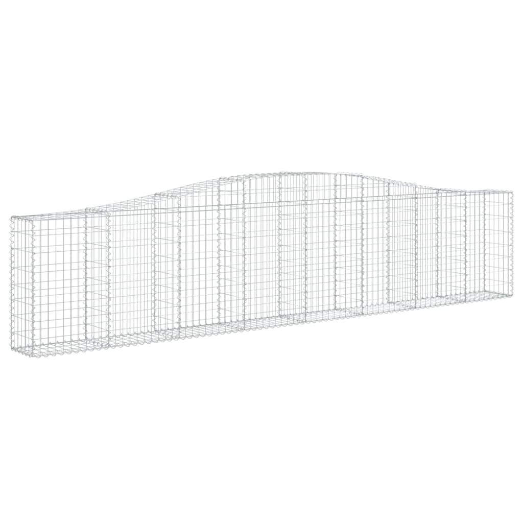 vidaXL 6 db íves horganyzott vas gabion kosár 400x30x80/100 cm